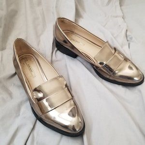 Zara Metallic Loafers